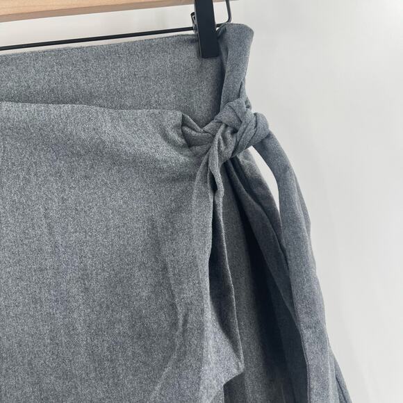 BANANA REPUBLIC Skirt Size 2 Flannel Faux Wrap Light Gray NWT A-Line Mini Preppy - Picture 9 of 16